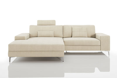New York IV Modern Fabric Chaise Sofa Small