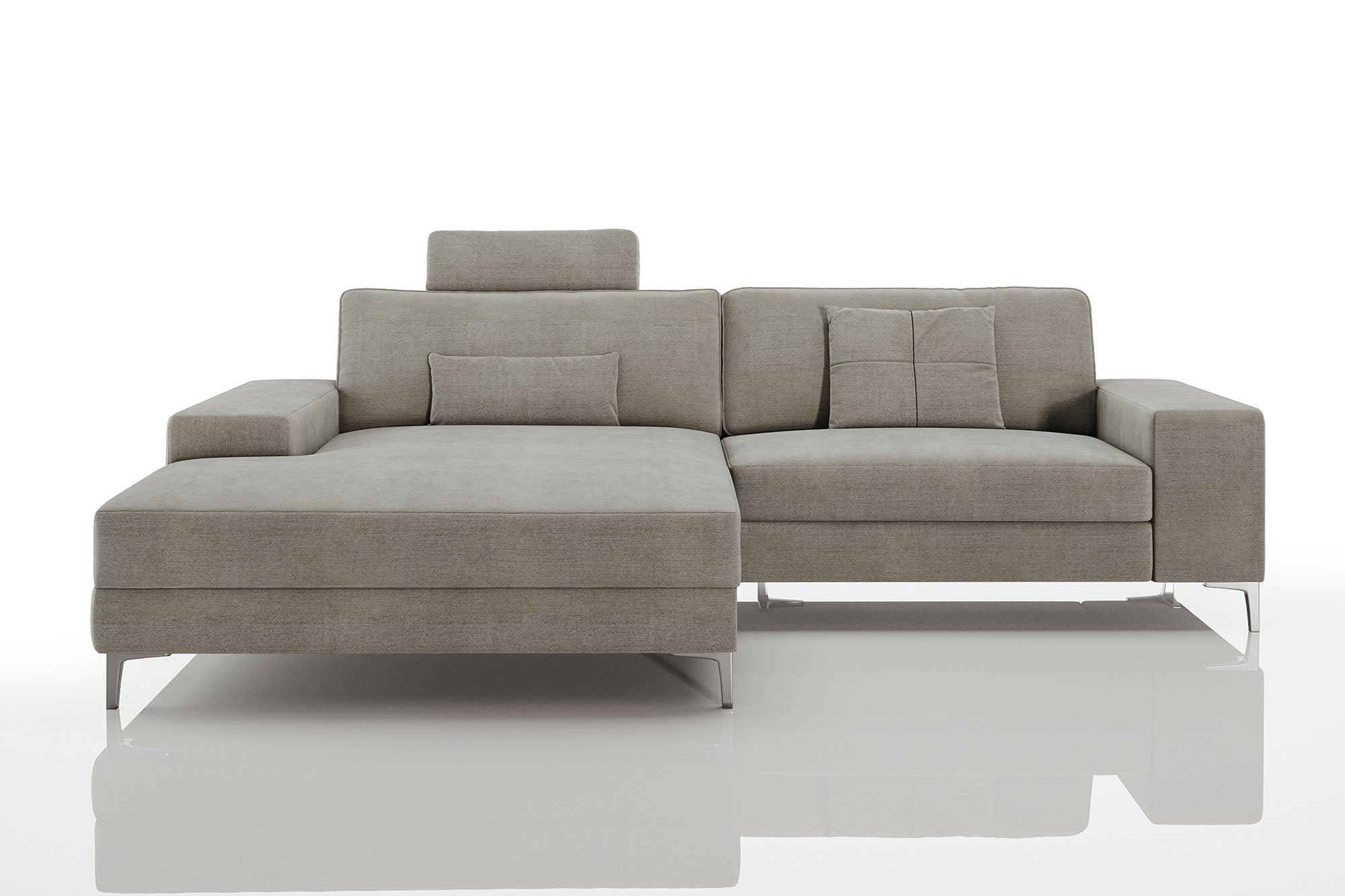 New York IV Modern Fabric Chaise Sofa Small