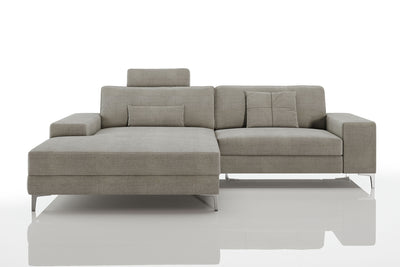 New York IV Modern Fabric Chaise Sofa Small