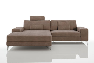 New York IV Modern Fabric Chaise Sofa Small