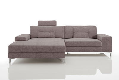 New York IV Modern Fabric Chaise Sofa Small