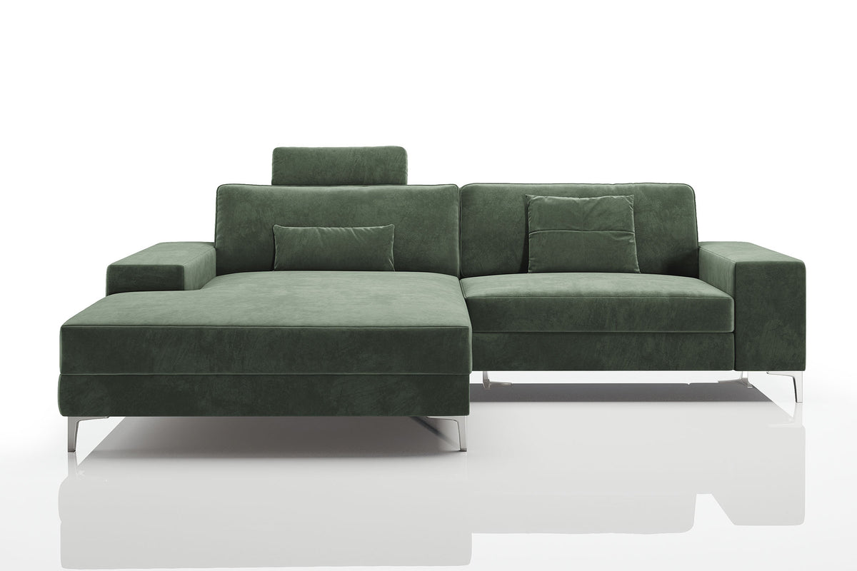New York IV Modern Fabric Chaise Sofa Small