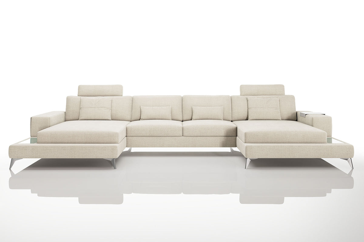 New York Fabric Double Chaise Sectional