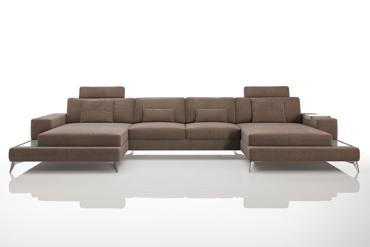 New York Fabric Double Chaise Sectional