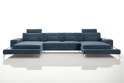 New York Fabric Double Chaise Sectional