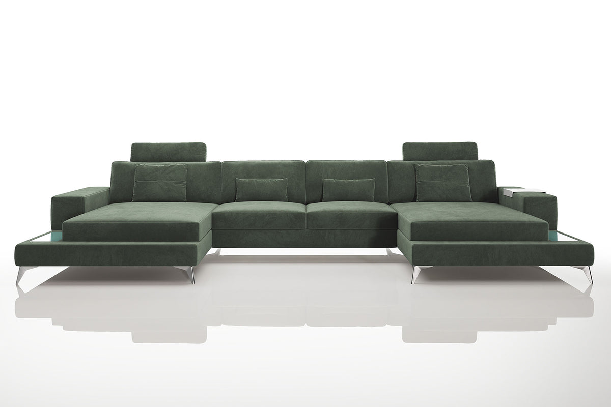 New York Fabric Double Chaise Sectional