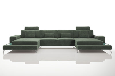 New York Fabric Double Chaise Sectional
