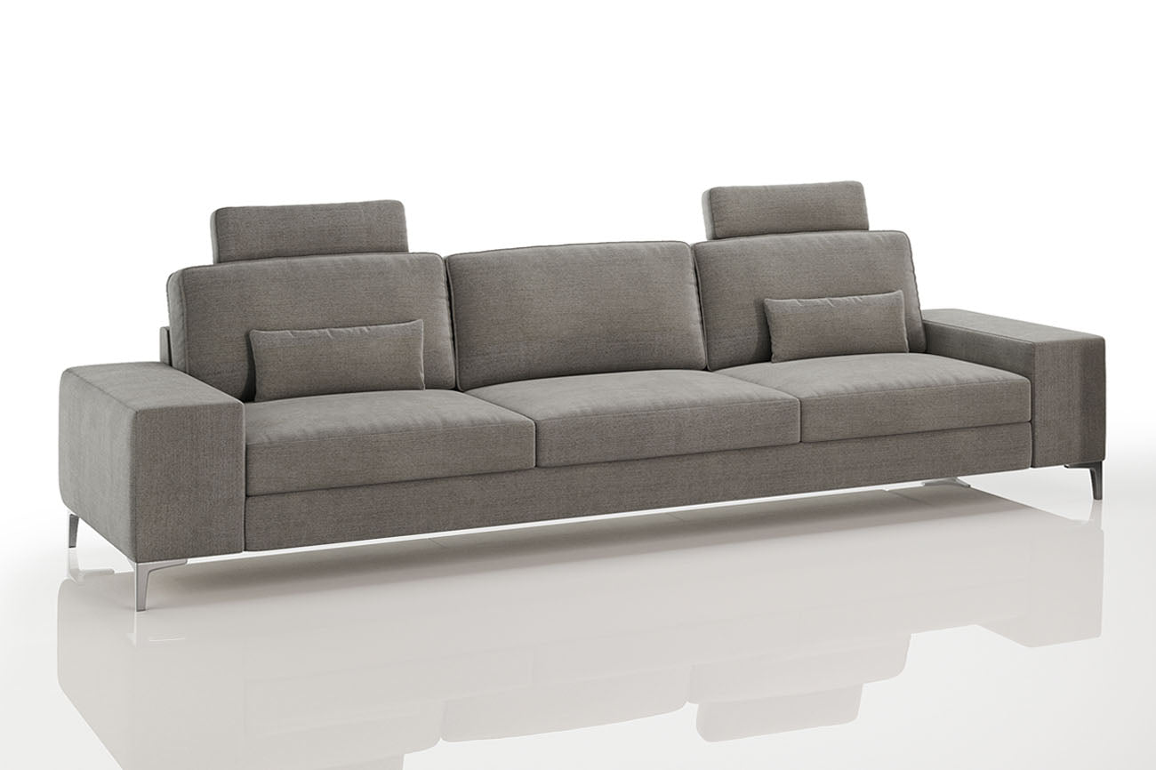 New York Modern Fabric 3 Seater Sofa