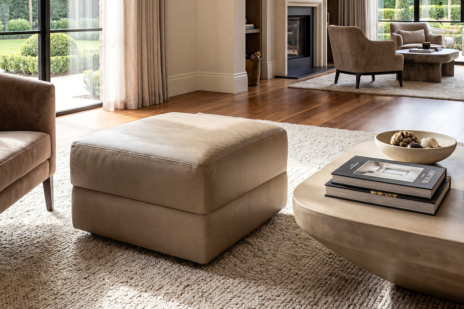 Ottoman 23" Leather I Florida