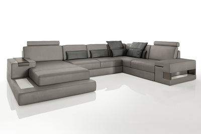 Los Angeles Leather U-Chaise Sectional
