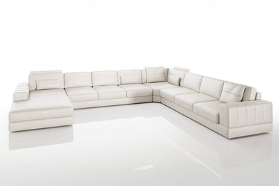 Phoenix LG Modern Leather U-Chaise Sectional Large