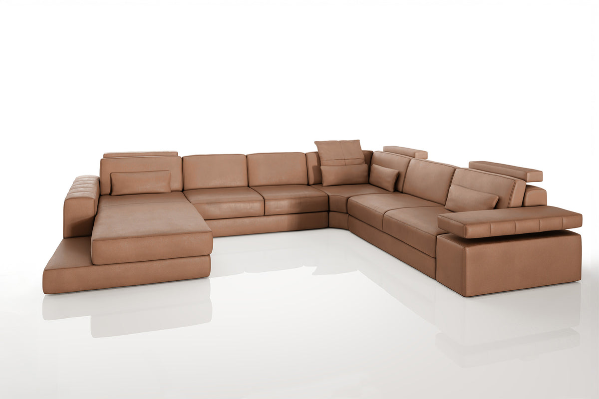 Phoenix Leather U-Chaise Sectional