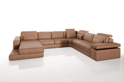 Phoenix Leather U-Chaise Sectional