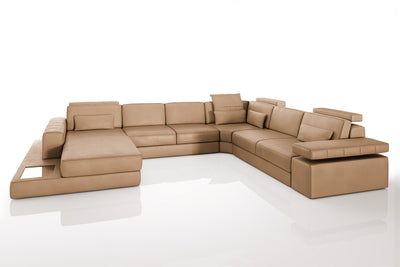 Phoenix Leather U-Chaise Sectional