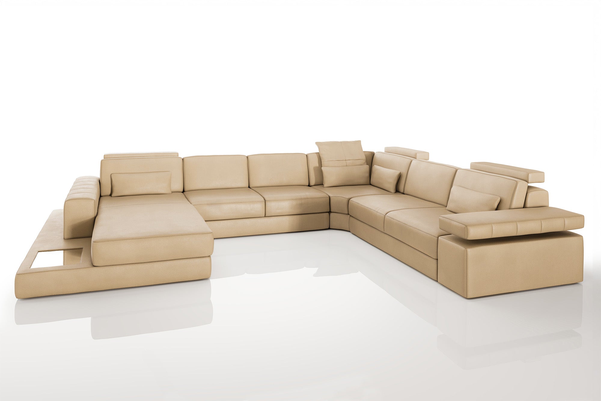 Phoenix Leather U-Chaise Sectional