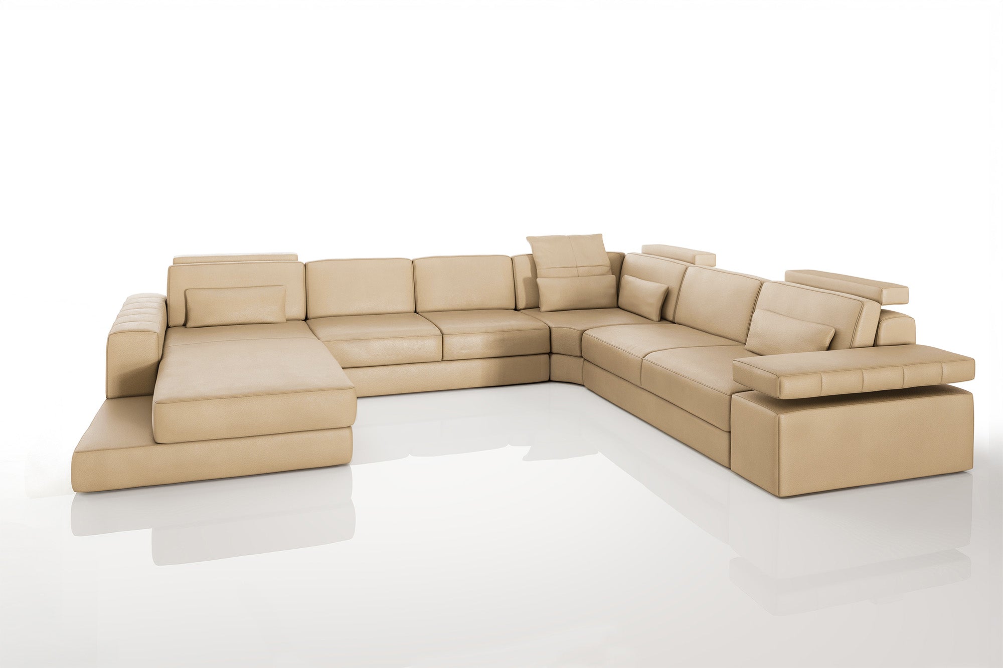 Phoenix Leather U-Chaise Sectional