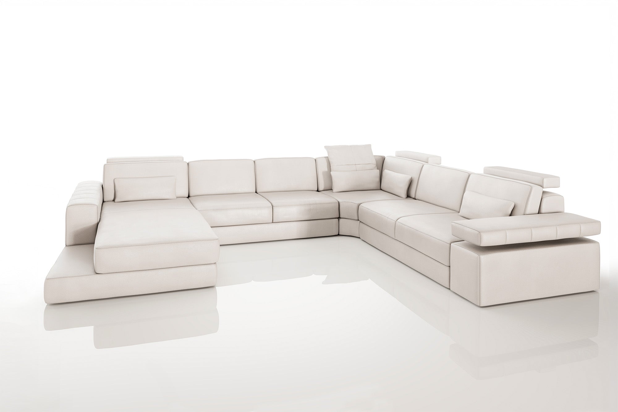 Phoenix Leather U-Chaise Sectional