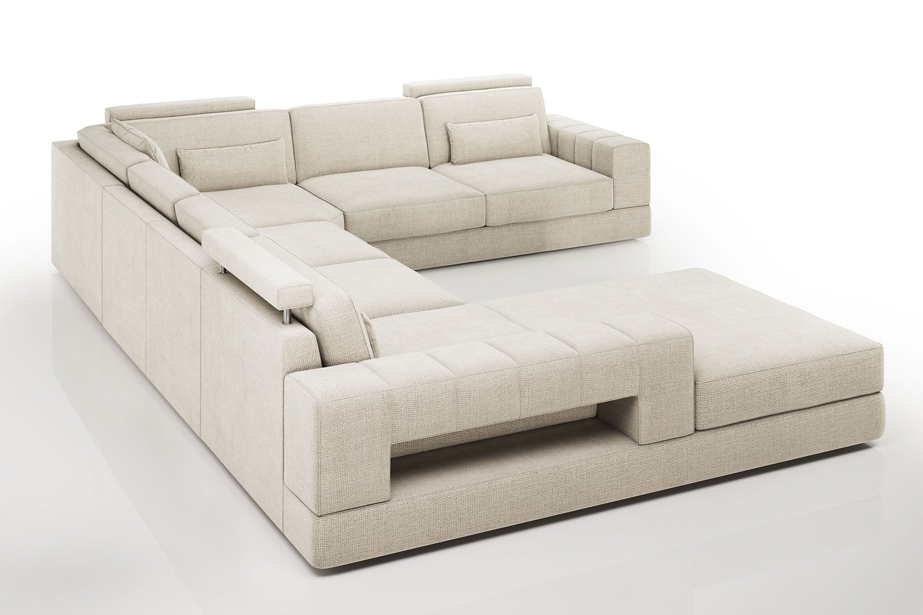 Phoenix Modern Fabric U-Chaise Sectional