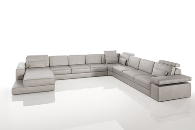 Phoenix LG Leather U-Chaise Sectional Large