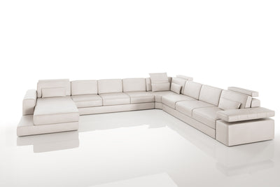 Phoenix LG Leather U-Chaise Sectional Large