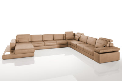 Phoenix LG Leather U-Chaise Sectional Large