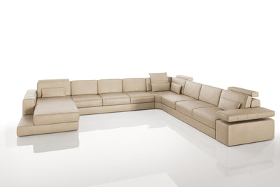 Phoenix LG Leather U-Chaise Sectional Large