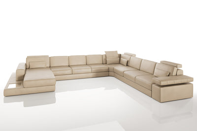 Phoenix LG Leather U-Chaise Sectional Large