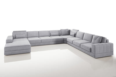 Phoenix LG Modern Fabric U-Chaise Sectional Large