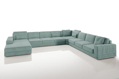 Phoenix LG Modern Fabric U-Chaise Sectional Large