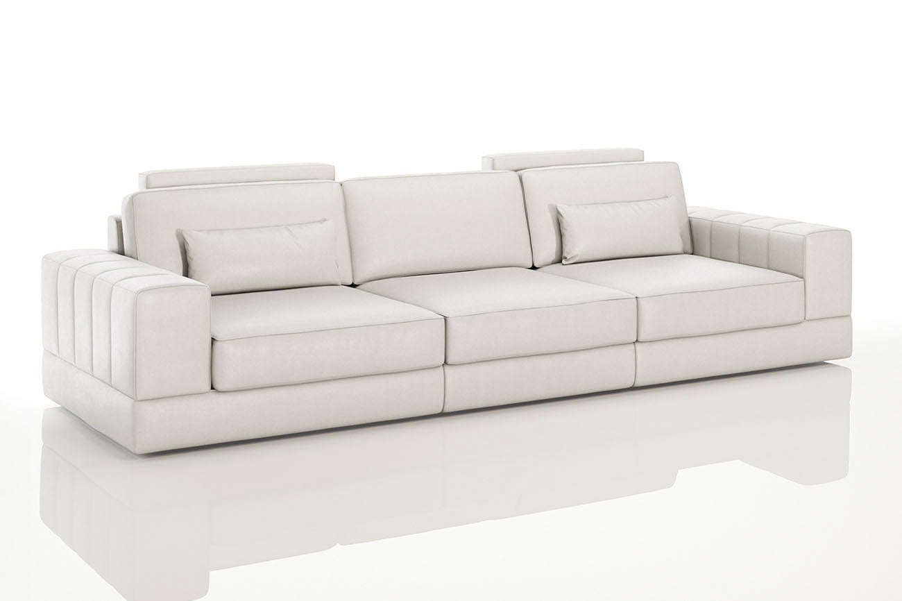Phoenix Modern Leather 3 Seater Sofa