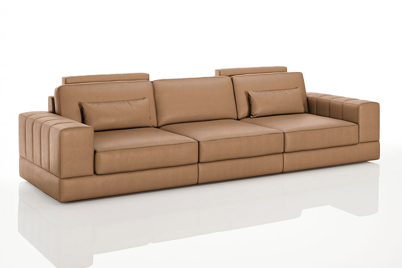 Phoenix Modern Leather 3 Seater Sofa