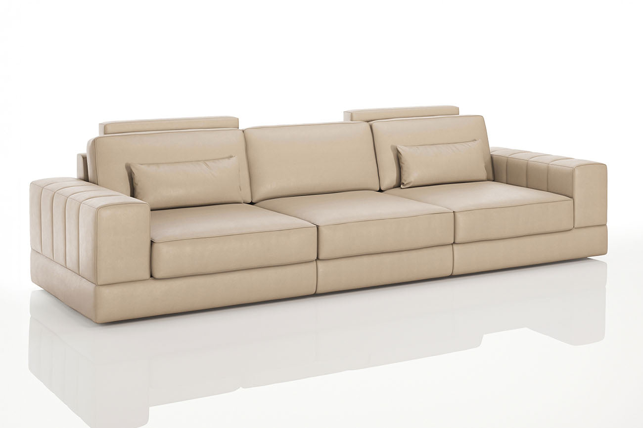 Phoenix Modern Leather 3 Seater Sofa