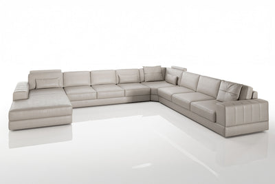 Phoenix LG Modern Leather U-Chaise Sectional Large