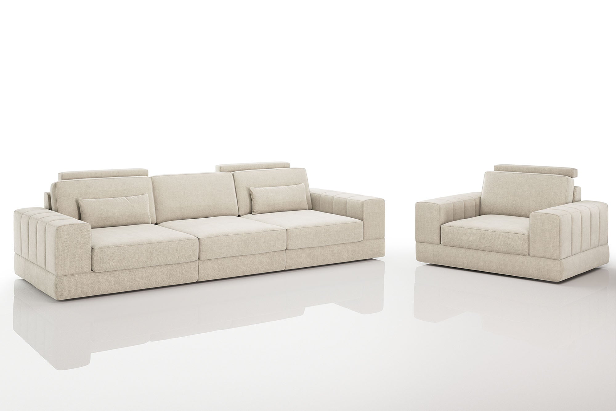 Phoenix Modern Fabric Sofa Set