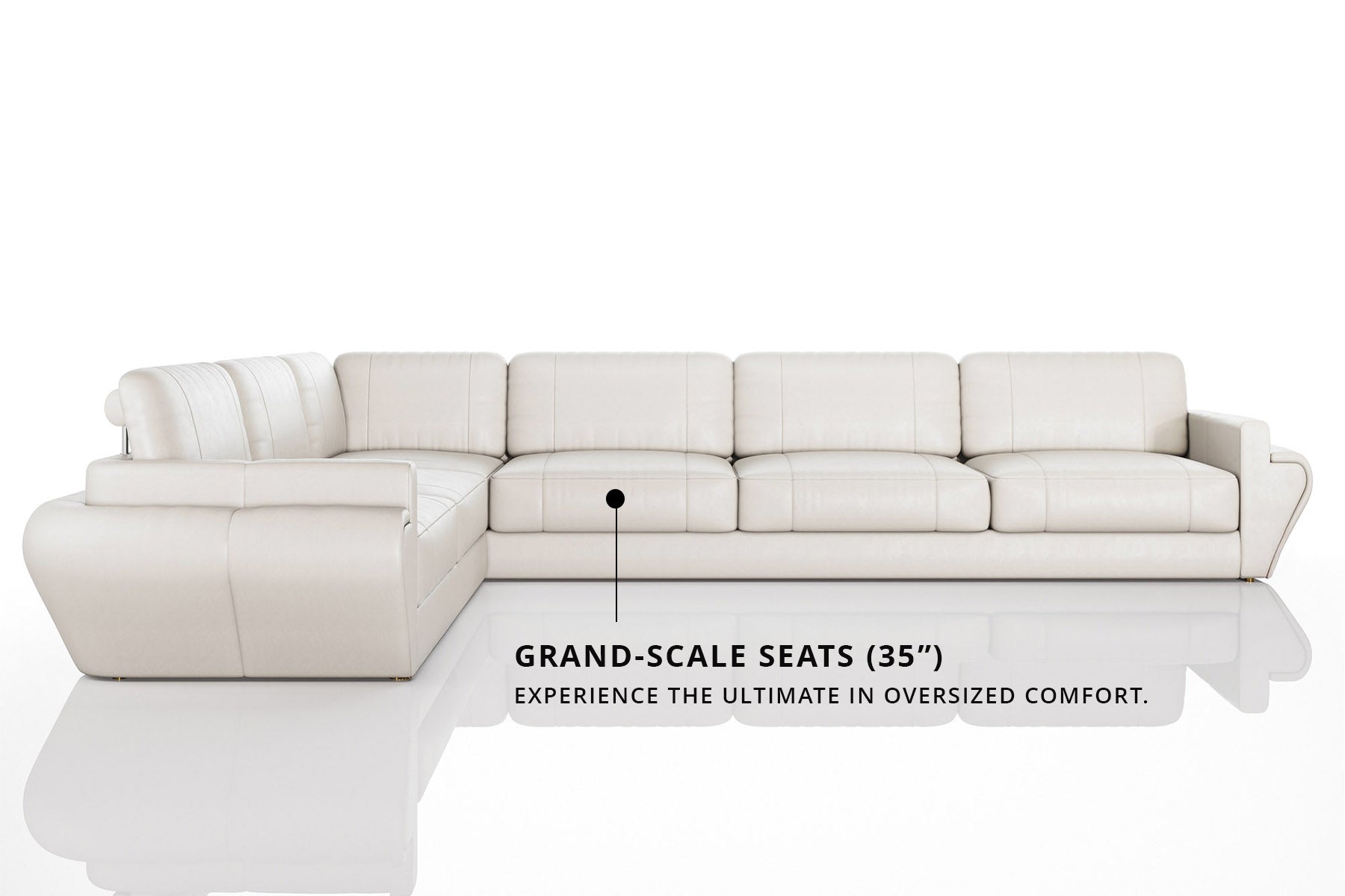 Texas LG Leather L-Sectional Large
