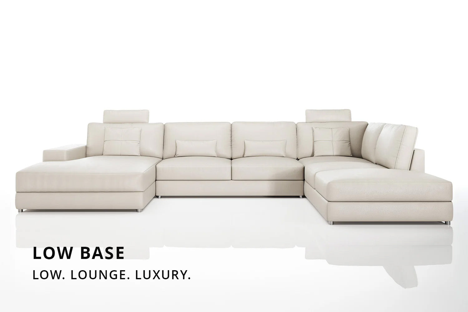 New York Modern Leather U-Chaise Sectional