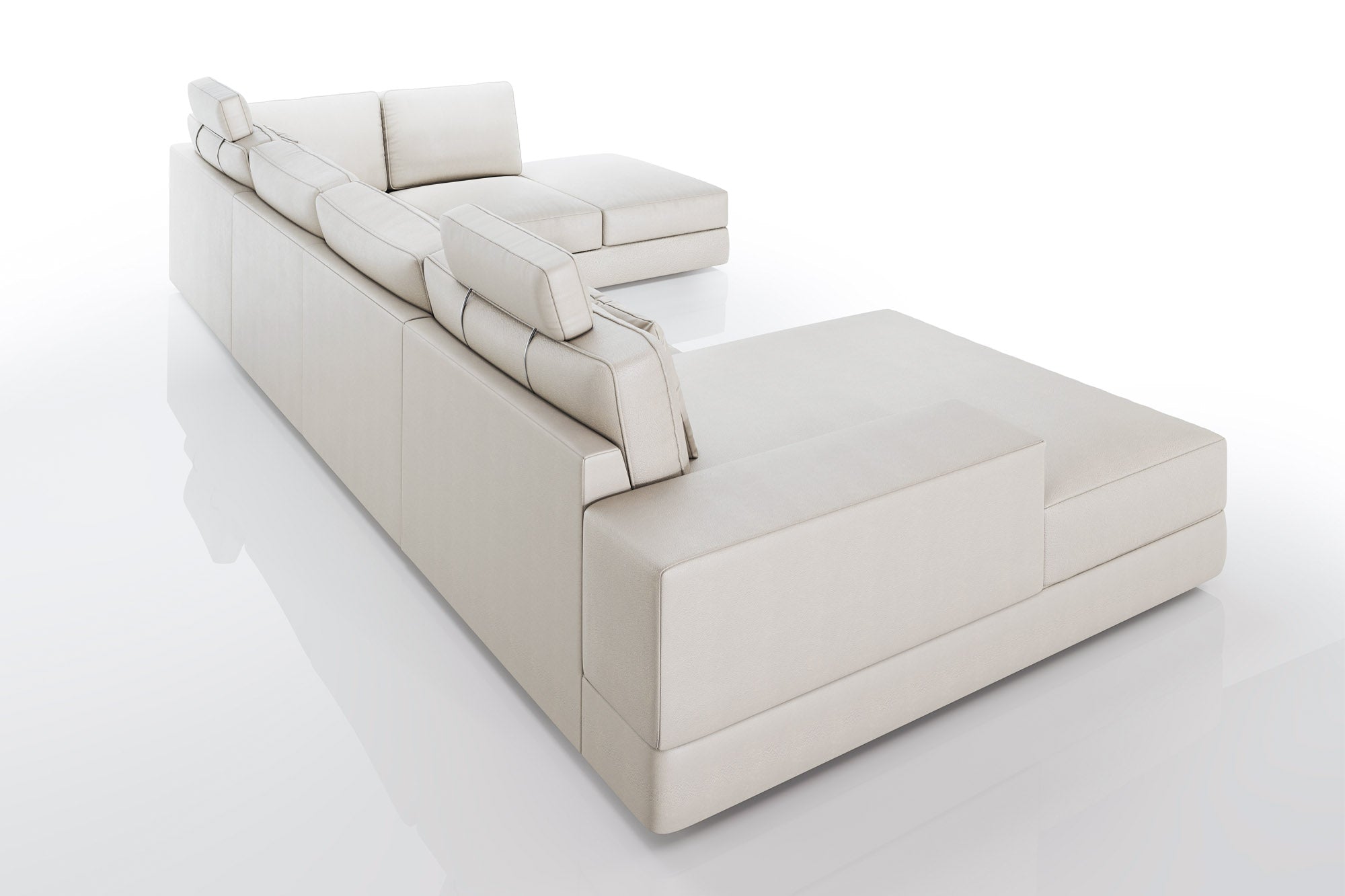 New York Modern Leather U-Chaise Sectional