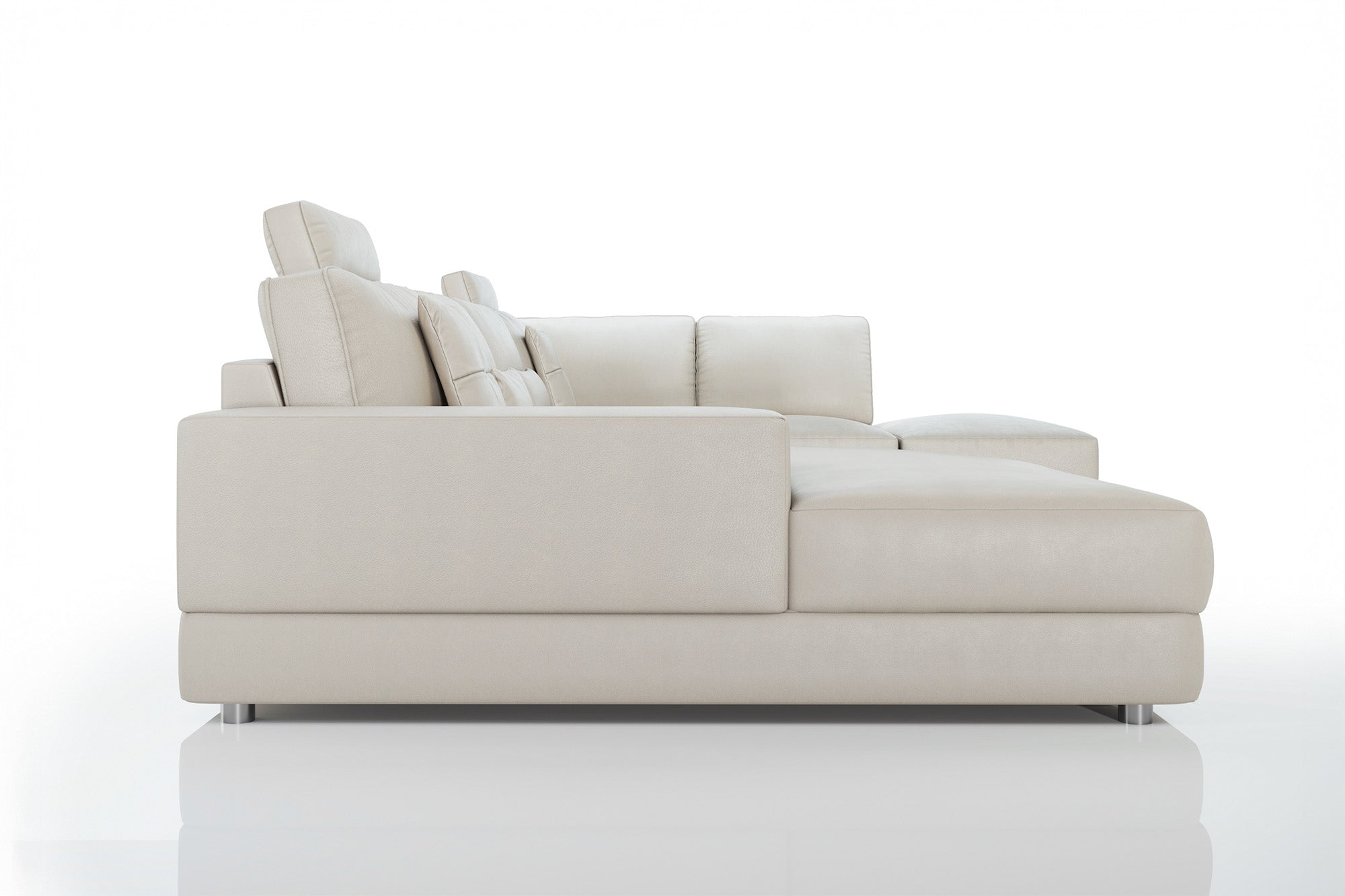 New York Modern Leather U-Chaise Sectional