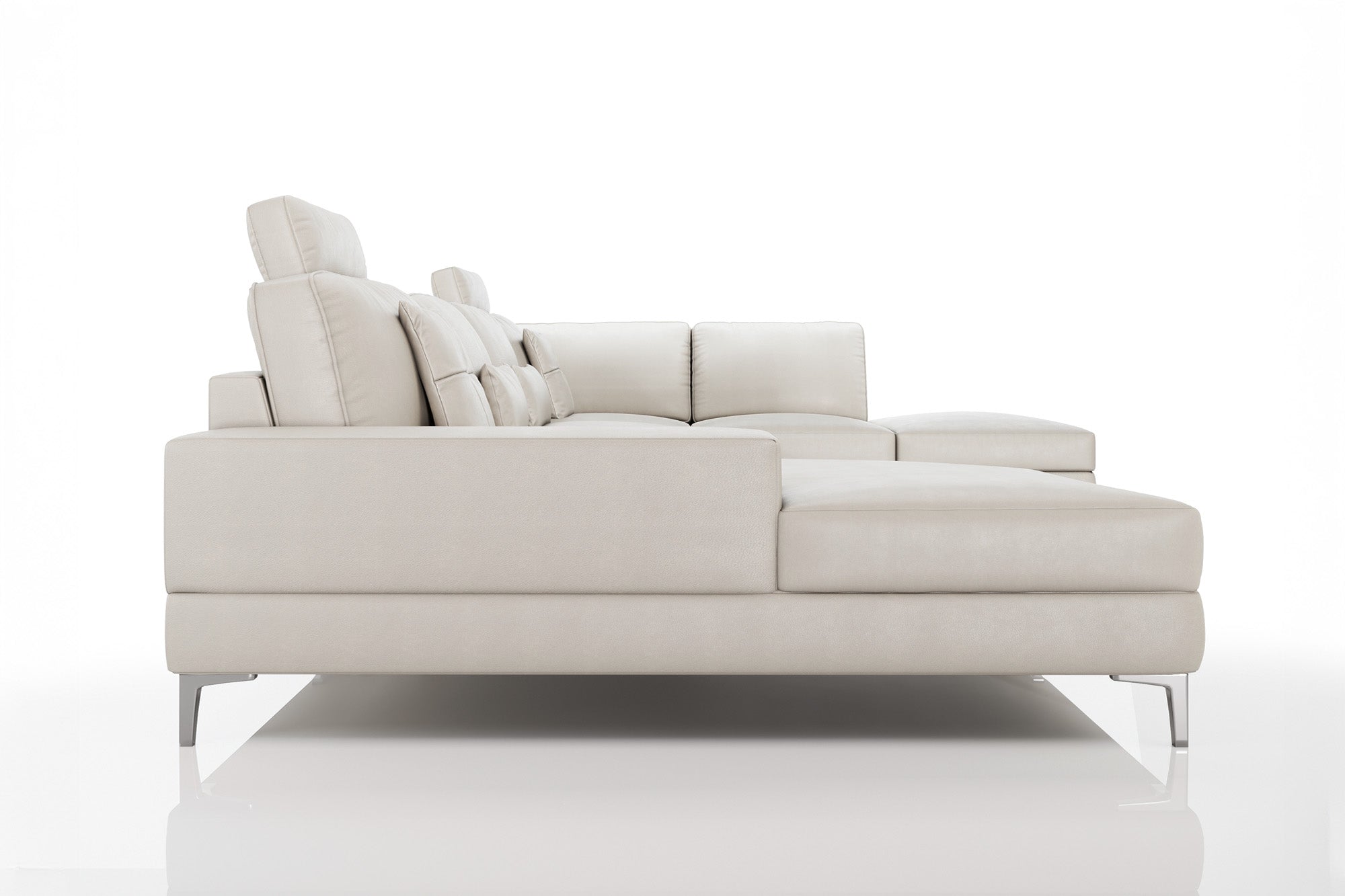 New York Modern Leather U-Chaise Sectional